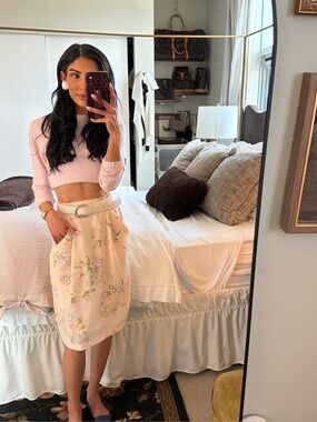 Vintage ‘Liz Claiborne’ 100% Silk Pastel Floral Skirt